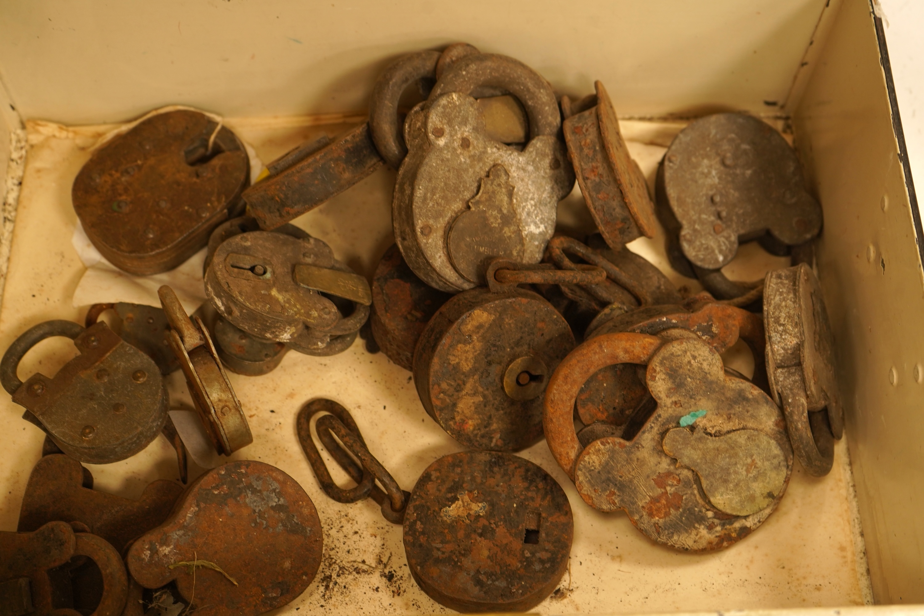 A collection of 19th/20th century steel padlocks
